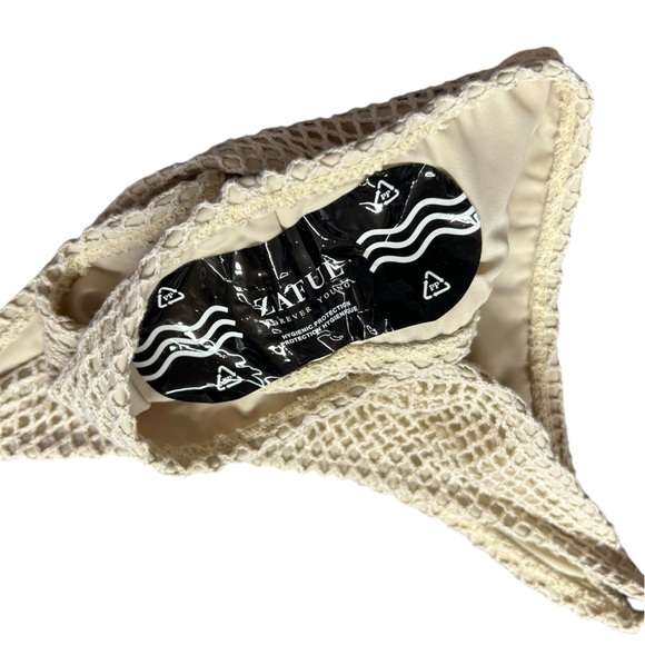 ZAFUL women’s string sides brazillian bikini swim bottom w shell accent NWT - Picture 2 of 5